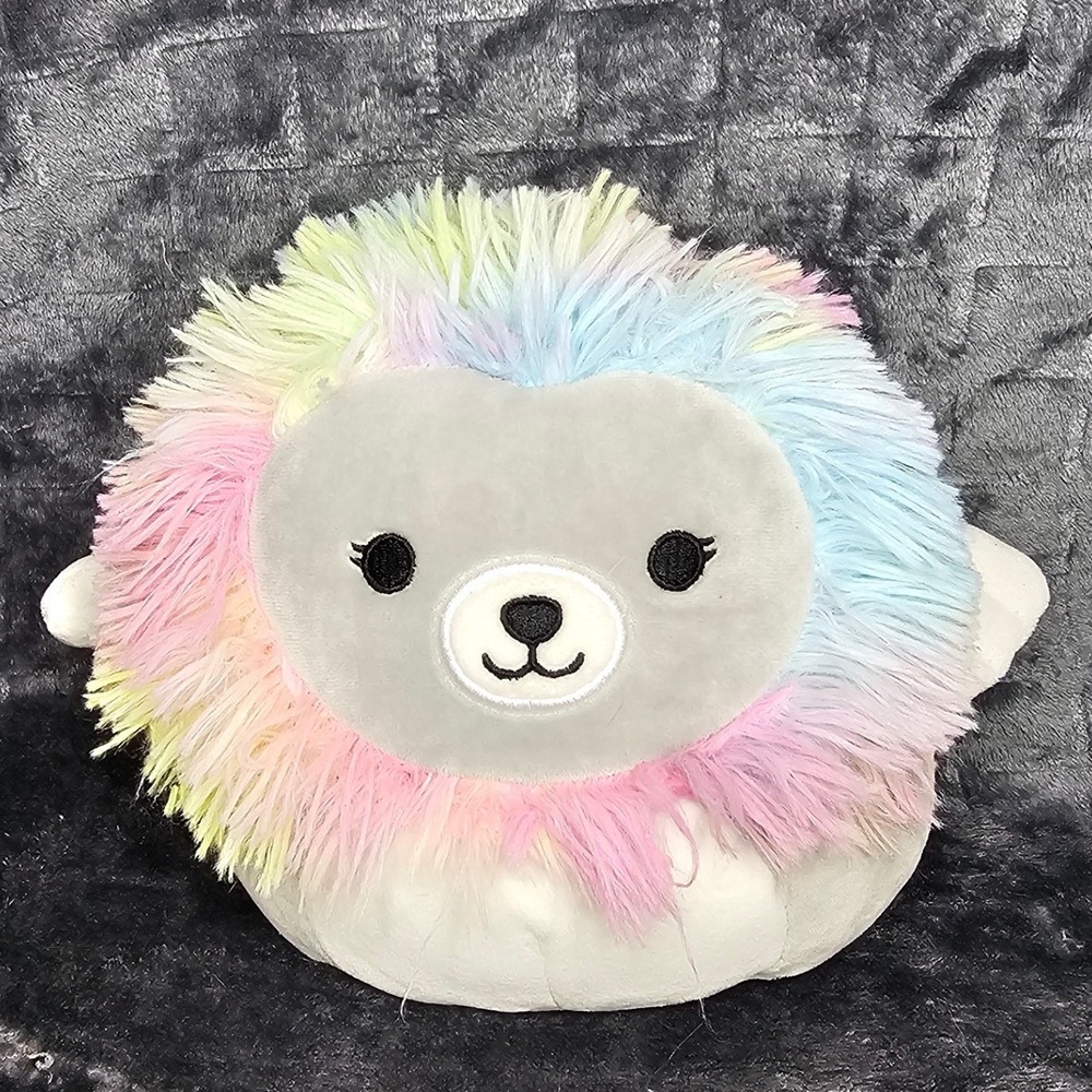 Squishmallows Leonori the Winged Lion 8" Plush Grey Rainbow 58648 KellyToy